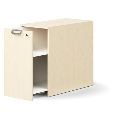 Seitenschrank QBUS links, abschließbar, 740x400x800 mm, Birke