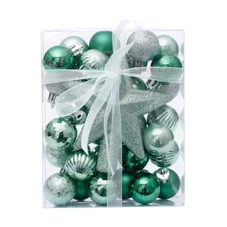 Julepynt 3cm Sett med 30 julekuler Toppstjerne Gavepakke Juletrepynt Mint Green
