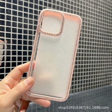 Fodral för iPhone 17AIR Diamant Rosa Diamant-Gummi Akryl Transparent Läderfodral Spår