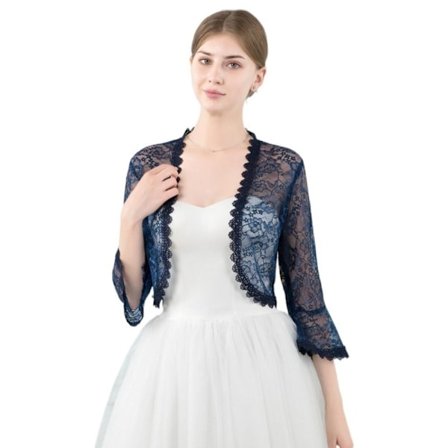 Blonde sjal Bryllup Cape NAVY BLÅ