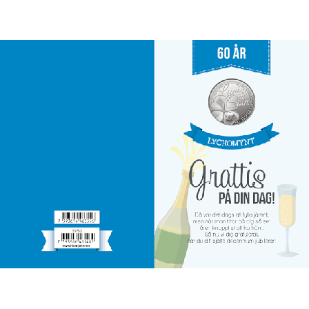 Kort med lyckomynt - 60 år