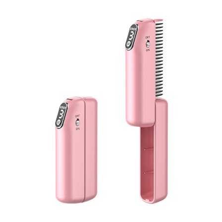 Lille Varm Kam, Glattebørste til Parykker & Naturligt Hår, Elektrisk Glattebørste, LED-Display, 30s Hurtig Opvarmning, Bærbar