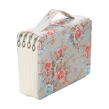 Pennfodral med 200 platser, pennfodral med stor kapacitet, pennfodral med handtag, praktisk pennfodral med tryckmönster