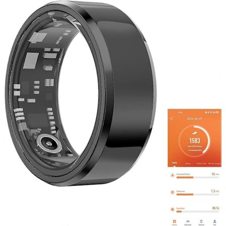 2025 Seneste Model Fitness Tracker Smart Ring, Skridttæller, Puls Blod