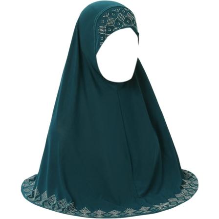 YC Dam glänsande strass muslimsk hijab elegant lång turban mössa huvudomslag sjal