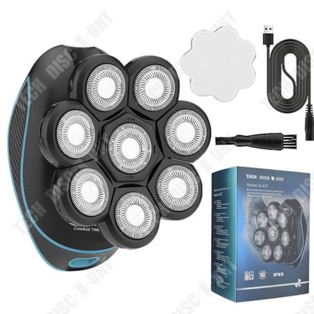 Elektrisk barbermaskine - TEKNOLOGISKE RABATTER - Vandtæt - 8 blade - Ergonomisk - IPX6