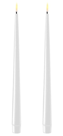 Deluxe Homeart Kronelys LED Shiny-Hvit H38_2stk