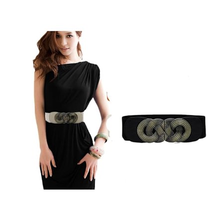 Elastiskt bälte för kvinnor, förlängt herr bälte, stort antikt mässingsspänne, modifierat plus size plus bälte A