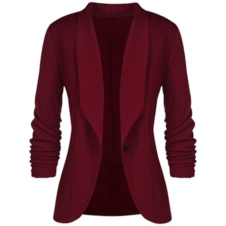 Blazer Jersey Lapel Langærmet Pasform Kvinders Mode Kort Blazer