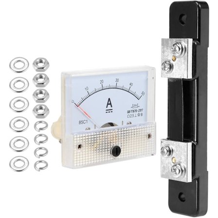 Dc 0-50A Analog Ammeter Ammeter 50A 75Mv Shunt Modstand