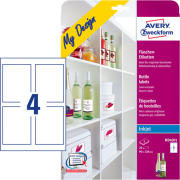 Flaskeetikett 90x120 mm