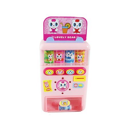 Barnutbildning Lärande Drycker Försäljningsautomat Shopping Spel Lekhus Leksak - Rosa