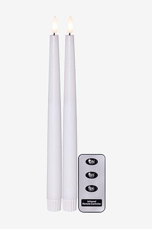 Jotex - Flamme Slim 28cm Hvit - 2-p - Kjøp LED-lys hos Jotex