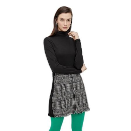 Pieces Sirene Långärmad T-shirt dam med turtleneck - svart - M