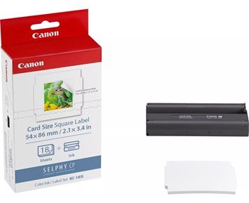 Canon KC-18IS - Färgkassett och ark för Selphy fotoskrivare, 18 ark
