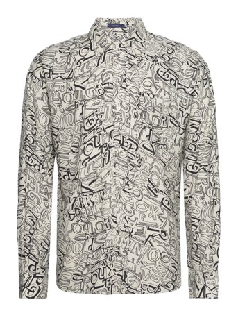 GANT | D1. Os Typography Silk Shirt | M