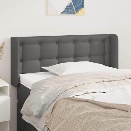Vidaxl Huvudgavel Med Kanter Rosa 93x16x78/88 Cm Konstläder Grå