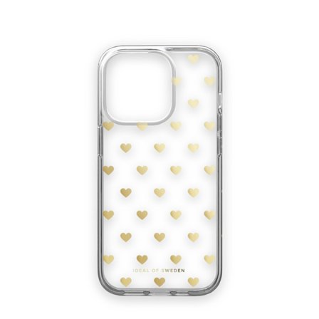 Clear Case iPhone 14 Pro Golden Hearts