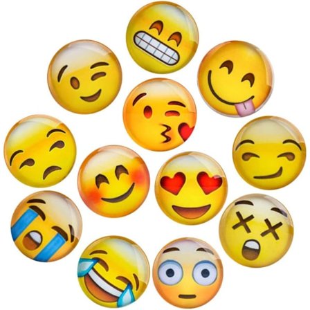 emoji 12 stk. 3D Glas Køleskabsmagneter