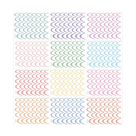 12 ark fransk linje neglekunst klistremerker selvklebende negleklistremerker dekaler