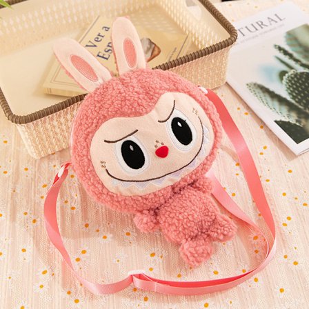 Labubu Cute Crossbody Labubu Cartoon axelväska myntväska barn kvinnlig plyschväska, barngåva sidovagn