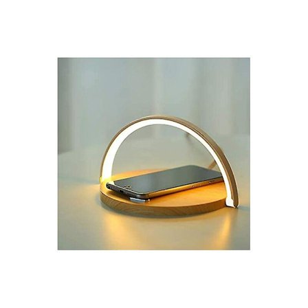 Dæmpbar LED-sengelampe med Qi trådløs opladning, USB-drevet berøringskontrol til soveværelse, studie, kontor
