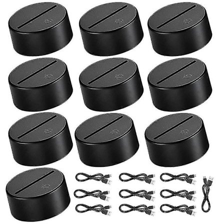 10 stk. 7 Farver Touch Lampe Base 3d Nat Led Lys Lampe Base Led Lampeholder Display Stand Til Acry