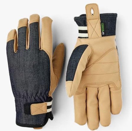 Hestra Job Duratan Flex Arbeidshanske denim, imitert semsket skinn 9, Klær