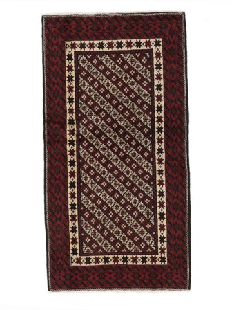 Oriental Baluch Rug 100X193 Black/Brown Wool, Persia