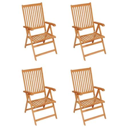 Vidaxl Trädgårdsstolar Med Gräddvita Dynor 4 St Massiv Teak Creme