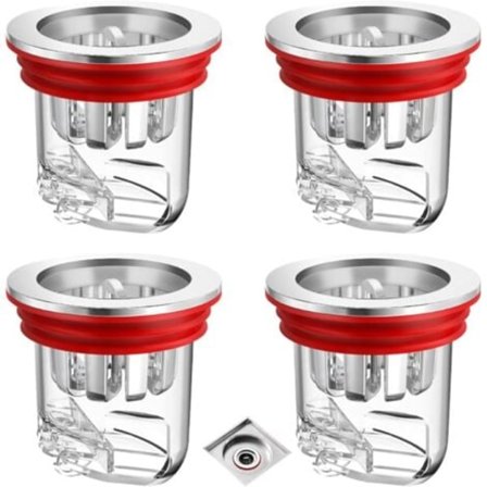 Stycken Luktstoppventil, Transparent Luktstopp Golvbrunn för Tvättmaskin, Dräneringshål, Badrum och Kök/NC/