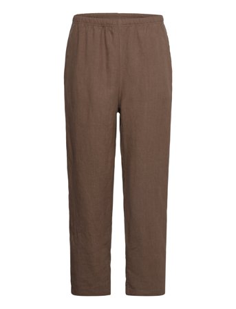 Weekday Relaxed Linen Joggers - Brown - XS