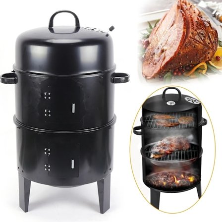 3-i-1 BBQ Grill SMOKER – Røgning, Grillning & Braisering | Stor Kapacitet & Justerbar Lufttilførsel