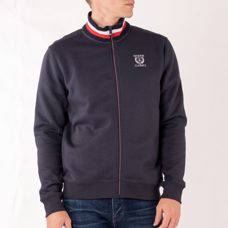 Crew Sweater Marine Classics Cabin Zip Jacket Navy, men, Large
