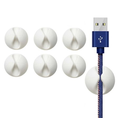 6-pack Självhäftande Kabelhållare Vit