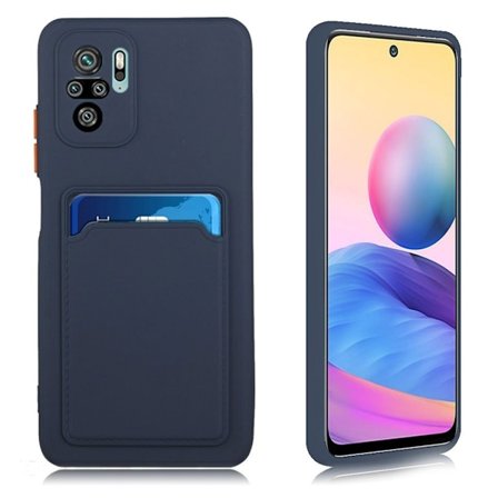 Xiaomi Redmi Note 10 / Xiaomi Redmi Note 10S skal med korthållare - Blå