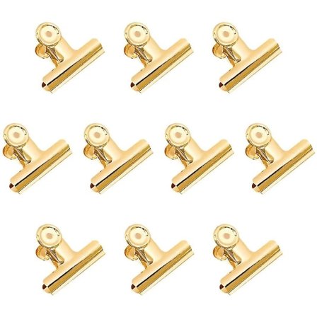 Guld Binder Clips, 10 Pakke 2 Tommer Rustfrit Stål Store Metalhængsel Papirklips Klemmer Til Billeder Fotos