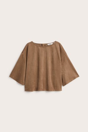 Kappahl | Blus i mockaimitation | Brun