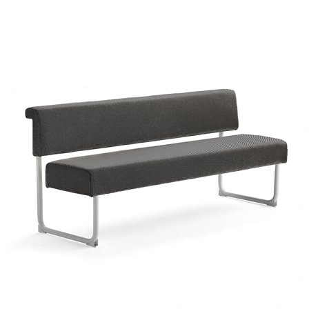 Sofa START, 1800 mm, Textilbezug dunkelbraun/weiß