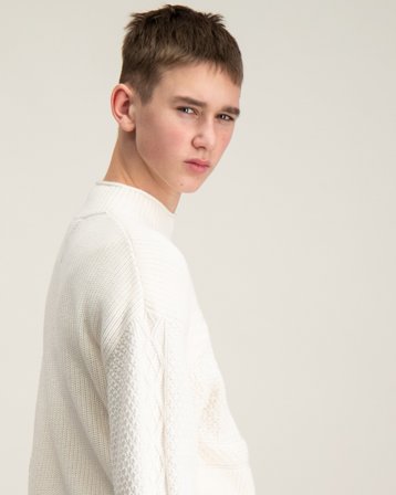 Tommy Hilfiger FLAG CABLE TURTLENECK Geel Truien Jongens - Kids Brand Store