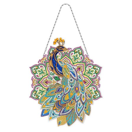 Påfugl Diamant Maleri Med Lys Vedhæng Charm Model Forsyninger Dekor