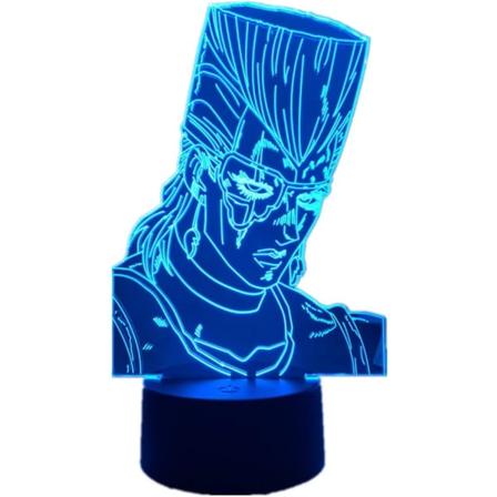 Akryl Jean Pierre Polnareff 3D Lampe Anime Illusion Led Natlampe Dreng Piger Fødselsdagsgave 7/16 Farver Touch Fjernbetjening