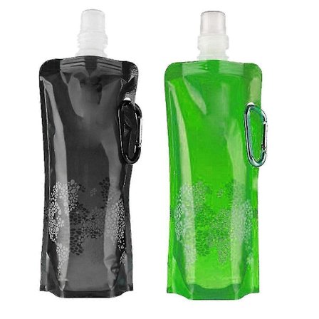 2x 500ml Foldbar Vandflaske Camping Drikkedunk Løb Cykling Udendørs