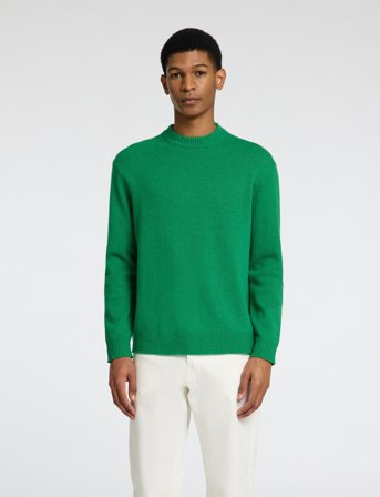 Selected Slhreuben Ls Knit Relaxed Crew Neck - Green - XL