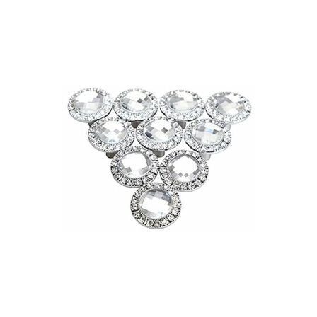 10 stk. 30mm runde dørhåndtag sølv 30mm håndtag funklende krystal R