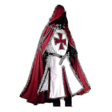 Herr medeltida Crusader Knights Templar Dräkt hög kvalitet