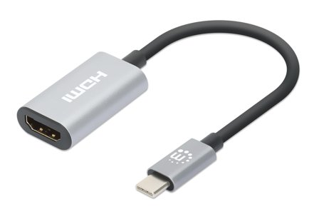 Manhattan USB-C auf HDMI-Adapter 4K 60Hz Alu Space grau