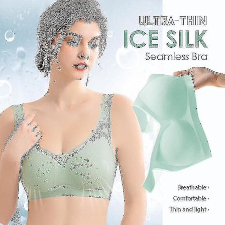 Ultra-tynn is silke bh sømløs bh trådløs undertøy med avtagbar pute for kvinner