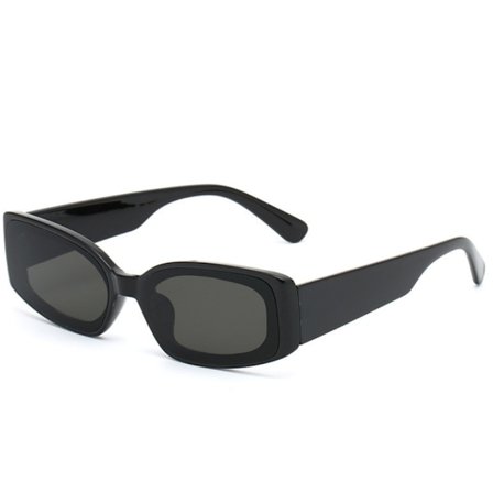 Hip-hop pienet neliökehyksiset aurinkolasit disco-aurinkolasit (musta kehys, mustanharmaat linssit)