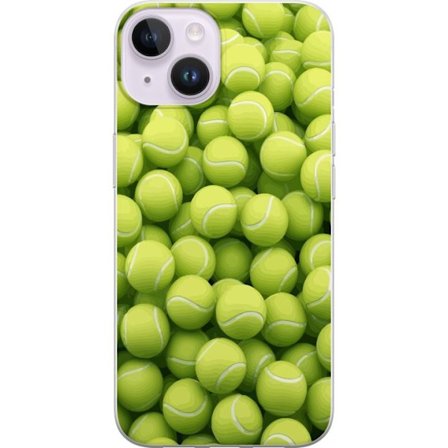 Kompatibel Mobilcover til Apple Apple iPhone 14 Mønster af grønne tennisbolde i høj detalje, sporty motiv med gentagende tekstur og stærke farver